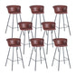 Indoor Leather Bar & Counter Stool Industrial Footrest Low Back Bucket Counter Chair Red 8 Piece Set Clearhalo 'Bar Furniture' 'Bar Stools' 'bar_stools' 'furn' 'furn_bar_stools' 'Furniture' 'Kitchen & Dining Furniture' 6122416