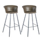 Indoor Leather Bar & Counter Stool Industrial Footrest Low Back Bucket Counter Chair Dark Coffee 2 Piece Set Clearhalo 'Bar Furniture' 'Bar Stools' 'bar_stools' 'furn' 'furn_bar_stools' 'Furniture' 'Kitchen & Dining Furniture' 6122419