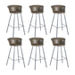 Indoor Leather Bar & Counter Stool Industrial Footrest Low Back Bucket Counter Chair Dark Coffee 6 Piece Set Clearhalo 'Bar Furniture' 'Bar Stools' 'bar_stools' 'furn' 'furn_bar_stools' 'Furniture' 'Kitchen & Dining Furniture' 6122424