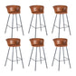 Indoor Leather Bar & Counter Stool Industrial Footrest Low Back Bucket Counter Chair Brown 6 Piece Set Clearhalo 'Bar Furniture' 'Bar Stools' 'bar_stools' 'furn' 'furn_bar_stools' 'Furniture' 'Kitchen & Dining Furniture' 6122433