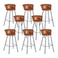 Indoor Leather Bar & Counter Stool Industrial Footrest Low Back Bucket Counter Chair Brown 8 Piece Set Clearhalo 'Bar Furniture' 'Bar Stools' 'bar_stools' 'furn' 'furn_bar_stools' 'Furniture' 'Kitchen & Dining Furniture' 6122435
