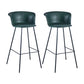 Indoor Leather Bar & Counter Stool Industrial Footrest Low Back Bucket Counter Chair Blackish Green 2 Piece Set Clearhalo 'Bar Furniture' 'Bar Stools' 'bar_stools' 'furn' 'furn_bar_stools' 'Furniture' 'Kitchen & Dining Furniture' 6122438