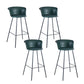 Indoor Leather Bar & Counter Stool Industrial Footrest Low Back Bucket Counter Chair Blackish Green 4 Piece Set Clearhalo 'Bar Furniture' 'Bar Stools' 'bar_stools' 'furn' 'furn_bar_stools' 'Furniture' 'Kitchen & Dining Furniture' 6122439