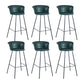 Indoor Leather Bar & Counter Stool Industrial Footrest Low Back Bucket Counter Chair Blackish Green 6 Piece Set Clearhalo 'Bar Furniture' 'Bar Stools' 'bar_stools' 'furn' 'furn_bar_stools' 'Furniture' 'Kitchen & Dining Furniture' 6122440