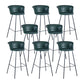 Indoor Leather Bar & Counter Stool Industrial Footrest Low Back Bucket Counter Chair Blackish Green 8 Piece Set Clearhalo 'Bar Furniture' 'Bar Stools' 'bar_stools' 'furn' 'furn_bar_stools' 'Furniture' 'Kitchen & Dining Furniture' 6122441