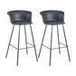 Indoor Leather Bar & Counter Stool Industrial Footrest Low Back Bucket Counter Chair Grey 2 Piece Set Clearhalo 'Bar Furniture' 'Bar Stools' 'bar_stools' 'furn' 'furn_bar_stools' 'Furniture' 'Kitchen & Dining Furniture' 6122442