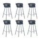 Indoor Leather Bar & Counter Stool Industrial Footrest Low Back Bucket Counter Chair Grey 6 Piece Set Clearhalo 'Bar Furniture' 'Bar Stools' 'bar_stools' 'furn' 'furn_bar_stools' 'Furniture' 'Kitchen & Dining Furniture' 6122444