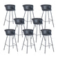 Indoor Leather Bar & Counter Stool Industrial Footrest Low Back Bucket Counter Chair Grey 8 Piece Set Clearhalo 'Bar Furniture' 'Bar Stools' 'bar_stools' 'furn' 'furn_bar_stools' 'Furniture' 'Kitchen & Dining Furniture' 6122445