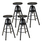 Industrial Adjustable Height Counter Chair Footrest Metal Counter Bar Stool in Black