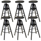 Industrial Adjustable Height Counter Chair Footrest Metal Counter Bar Stool in Black