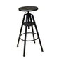 Industrial Adjustable Height Counter Chair Footrest Metal Counter Bar Stool in Black