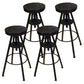Industrial Adjustable Height Counter Chair Footrest Metal Counter Bar Stool in Black