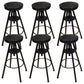 Industrial Adjustable Height Counter Chair Footrest Metal Counter Bar Stool in Black