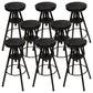 Industrial Adjustable Height Counter Chair Footrest Metal Counter Bar Stool in Black