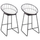 Glam Bucket Bar-stool Upholstered Footrest Low Back Shop Counter & Bar Stool