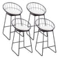 Glam Bucket Bar-stool Upholstered Footrest Low Back Shop Counter & Bar Stool