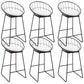 Glam Bucket Bar-stool Upholstered Footrest Low Back Shop Counter & Bar Stool