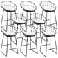 Glam Bucket Bar-stool Upholstered Footrest Low Back Shop Counter & Bar Stool