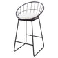 Glam Bucket Bar-stool Upholstered Footrest Low Back Shop Counter & Bar Stool