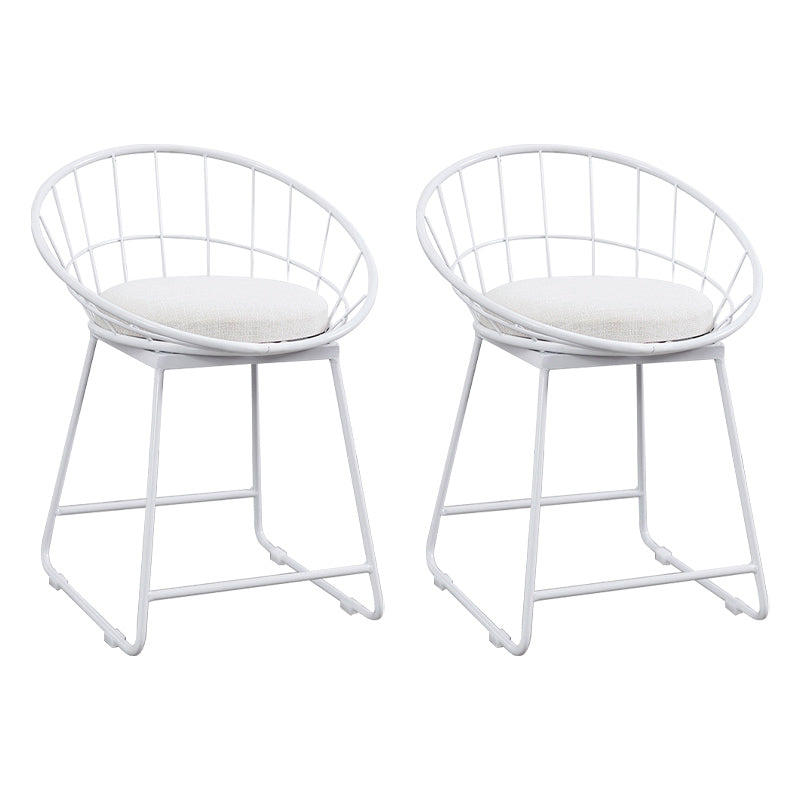 Glam Bucket Bar-stool Upholstered Footrest Low Back Shop Counter & Bar Stool