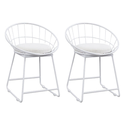 Glam Bucket Bar-stool Upholstered Footrest Low Back Shop Counter & Bar Stool