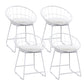 Glam Bucket Bar-stool Upholstered Footrest Low Back Shop Counter & Bar Stool
