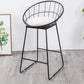 Glam Bucket Bar-stool Upholstered Footrest Low Back Shop Counter & Bar Stool