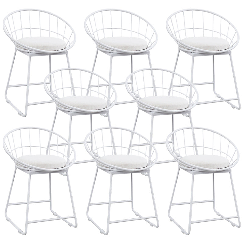 Glam Bucket Bar-stool Upholstered Footrest Low Back Shop Counter & Bar Stool