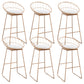 Glam Bucket Bar-stool Upholstered Footrest Low Back Shop Counter & Bar Stool