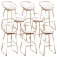 Glam Bucket Bar-stool Upholstered Footrest Low Back Shop Counter & Bar Stool