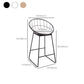 Glam Bucket Bar-stool Upholstered Footrest Low Back Shop Counter & Bar Stool