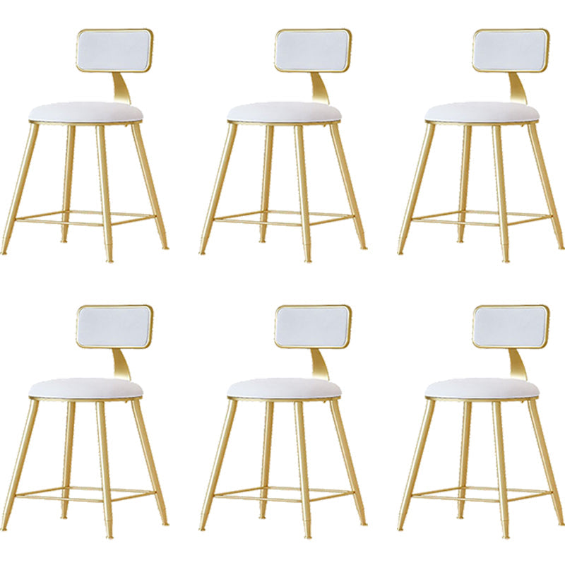 Nordic Backrest Armless Counter Stool Iron Cafe Bar Stool with  Pedal and Cushion