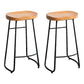 Industrial Indoor Solid Wood Stool Footrest Backless Contoured Seat Dining Stool Natural 2 Piece Set Clearhalo 'Bar Furniture' 'Bar Stools' 'bar_stools' 'furn' 'furn_bar_stools' 'Furniture' 'Kitchen & Dining Furniture' 6122704