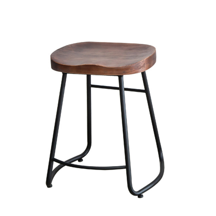 Industrial Indoor Solid Wood Stool Footrest Backless Contoured Seat Dining Stool Clearhalo 'Bar Furniture' 'Bar Stools' 'bar_stools' 'furn' 'furn_bar_stools' 'Furniture' 'Kitchen & Dining Furniture' 6122710