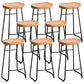 Industrial Indoor Solid Wood Stool Footrest Backless Contoured Seat Dining Stool Natural 8 Piece Set Clearhalo 'Bar Furniture' 'Bar Stools' 'bar_stools' 'furn' 'furn_bar_stools' 'Furniture' 'Kitchen & Dining Furniture' 6122711