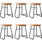 Industrial Indoor Solid Wood Stool Footrest Backless Contoured Seat Dining Stool Natural 6 Piece Set Clearhalo 'Bar Furniture' 'Bar Stools' 'bar_stools' 'furn' 'furn_bar_stools' 'Furniture' 'Kitchen & Dining Furniture' 6122717