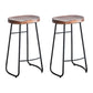 Industrial Indoor Solid Wood Stool Footrest Backless Contoured Seat Dining Stool Walnut 2 Piece Set Clearhalo 'Bar Furniture' 'Bar Stools' 'bar_stools' 'furn' 'furn_bar_stools' 'Furniture' 'Kitchen & Dining Furniture' 6122719