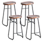 Industrial Indoor Solid Wood Stool Footrest Backless Contoured Seat Dining Stool Walnut 4 Piece Set Clearhalo 'Bar Furniture' 'Bar Stools' 'bar_stools' 'furn' 'furn_bar_stools' 'Furniture' 'Kitchen & Dining Furniture' 6122720