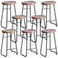 Industrial Indoor Solid Wood Stool Footrest Backless Contoured Seat Dining Stool Walnut 8 Piece Set Clearhalo 'Bar Furniture' 'Bar Stools' 'bar_stools' 'furn' 'furn_bar_stools' 'Furniture' 'Kitchen & Dining Furniture' 6122722