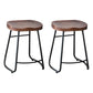 Industrial Indoor Solid Wood Stool Footrest Backless Contoured Seat Dining Stool Walnut 2 Piece Set Clearhalo 'Bar Furniture' 'Bar Stools' 'bar_stools' 'furn' 'furn_bar_stools' 'Furniture' 'Kitchen & Dining Furniture' 6122723