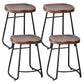 Industrial Indoor Solid Wood Stool Footrest Backless Contoured Seat Dining Stool Walnut 4 Piece Set Clearhalo 'Bar Furniture' 'Bar Stools' 'bar_stools' 'furn' 'furn_bar_stools' 'Furniture' 'Kitchen & Dining Furniture' 6122724