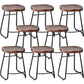 Industrial Indoor Solid Wood Stool Footrest Backless Contoured Seat Dining Stool Walnut 8 Piece Set Clearhalo 'Bar Furniture' 'Bar Stools' 'bar_stools' 'furn' 'furn_bar_stools' 'Furniture' 'Kitchen & Dining Furniture' 6122726