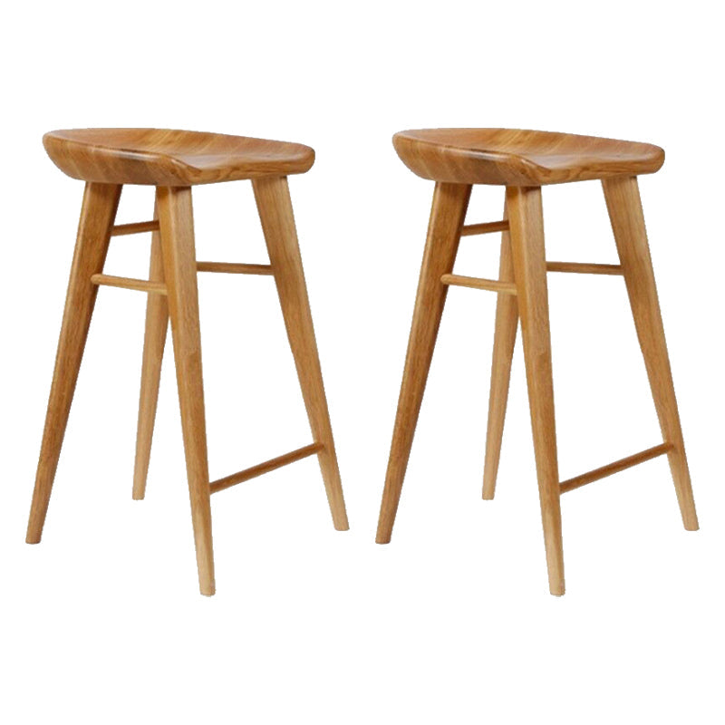 Tabouret de comptoir moderne d'intérieur, repose-pieds en bois massif, siège de selle