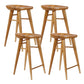 Tabouret de comptoir moderne d'intérieur, repose-pieds en bois massif, siège de selle