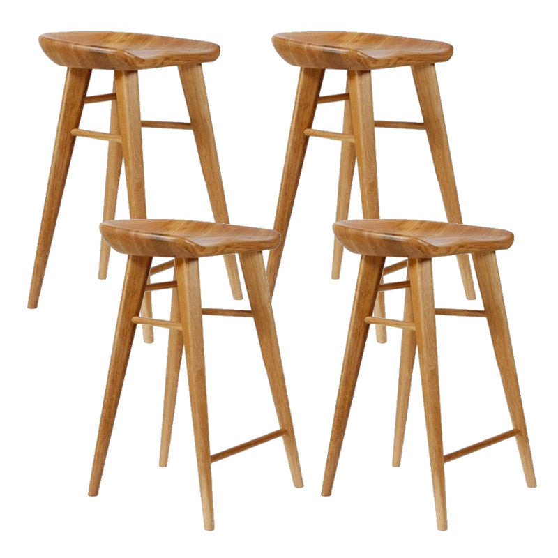 Tabouret de comptoir moderne d'intérieur, repose-pieds en bois massif, siège de selle