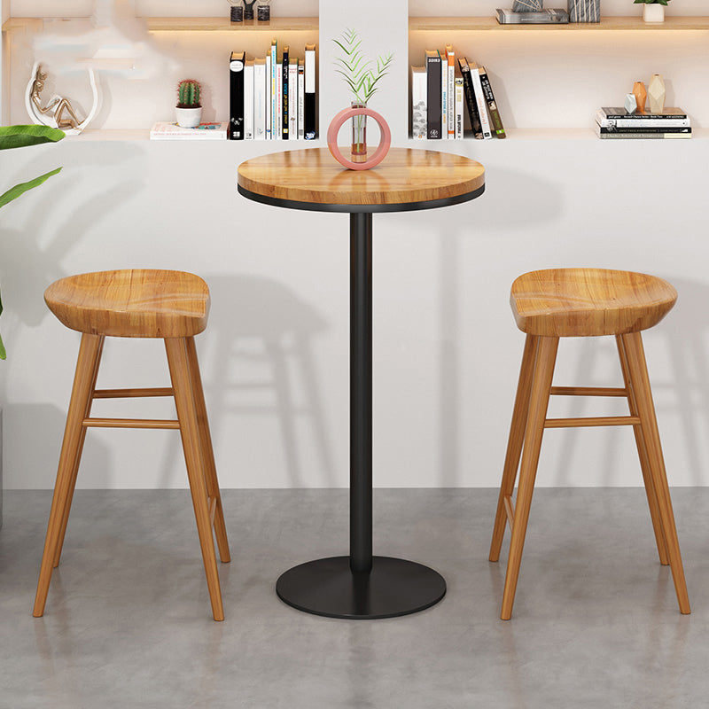 Tabouret de comptoir moderne d'intérieur, repose-pieds en bois massif, siège de selle