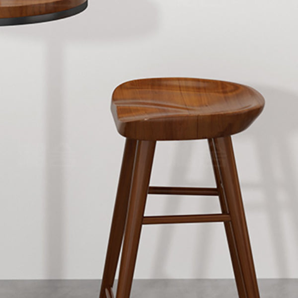 Tabouret de comptoir moderne d'intérieur, repose-pieds en bois massif, siège de selle