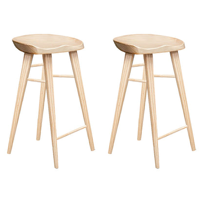 Tabouret de comptoir moderne d'intérieur, repose-pieds en bois massif, siège de selle