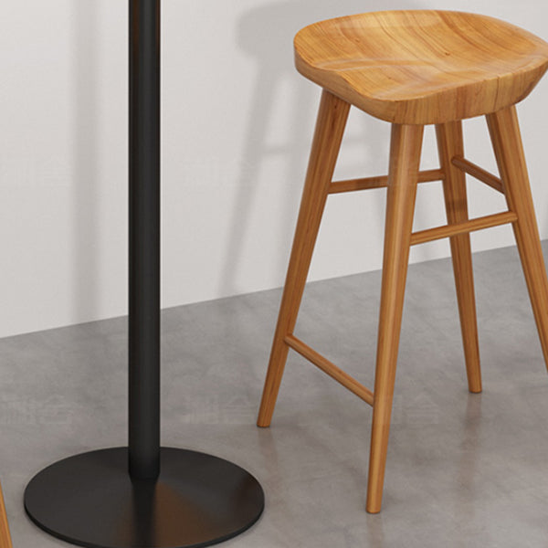 Tabouret de comptoir moderne d'intérieur, repose-pieds en bois massif, siège de selle