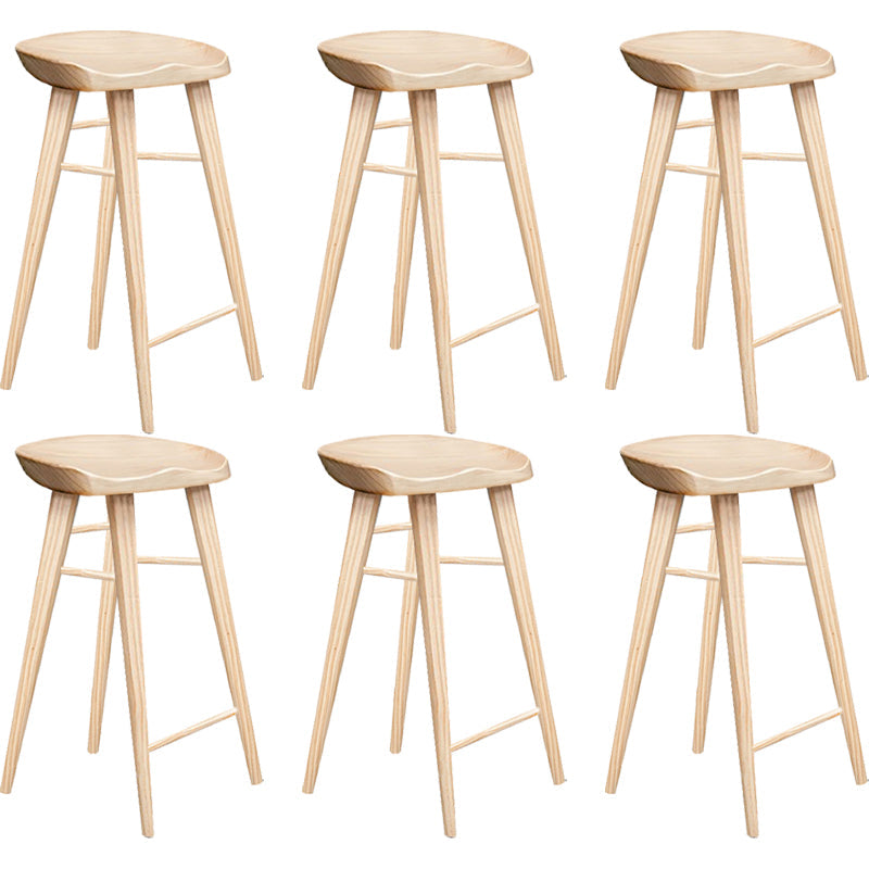 Tabouret de comptoir moderne d'intérieur, repose-pieds en bois massif, siège de selle